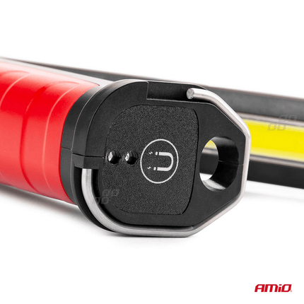 AMiO Magnetische Werklamp Inspectie Auto Zaklamp met Draadloze Lader Rood - Zwart - VCTparts.nl