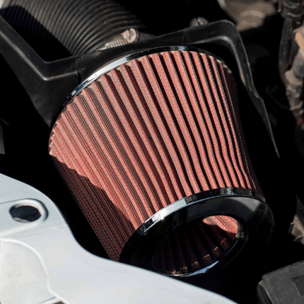 AMiO Open Luchtfilter Sport Filter met Cold Air Intake & 3 Adapters Zwart - VCTparts.nl