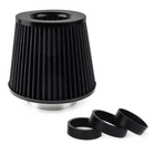 AMiO Open Luchtfilter Sport Filter met Cold Air Intake & 3 Adapters Zwart - VCTparts.nl