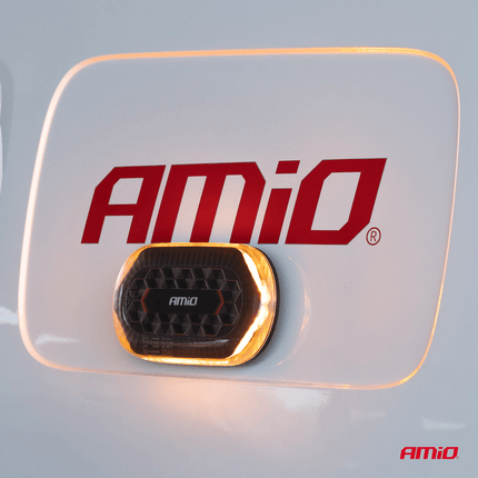 AMiO AMiO Oranje LED Batterij Zwaailicht Noodverlichting met Afstandsbediening en Dubbele Magneet 12/24V Oplaadbaar - ECE R65 en R10 gecertificeerd openbare weg AMiO 12
