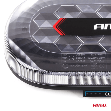 AMiO AMiO Oranje LED Batterij Zwaailicht Noodverlichting met Afstandsbediening en Dubbele Magneet 12/24V Oplaadbaar - ECE R65 en R10 gecertificeerd openbare weg AMiO 6