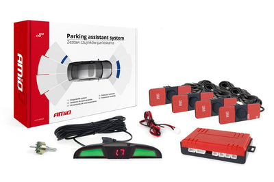 AMIO Parkhilfesystem LED COB 4 Sensor Schwarz Binnenontage 165 mm