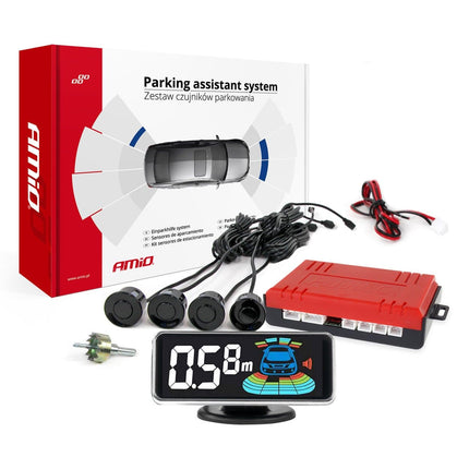 AMiO AMiO Parkeerhulpsysteem LED - GRAF 3D 4 sensor zwart AMiO 1