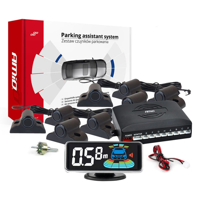 AMiO AMiO Parkeerhulpsysteem LED - GRAF 3D 8 sensor zwart TRUCK 19mm AMiO 4