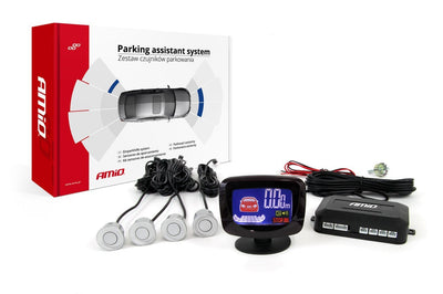AMIO Parkhilfesystem LED-GRAF 4 Sensor Silber