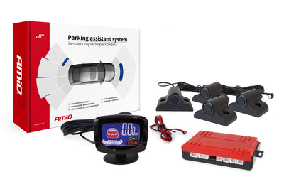 AMIO Parkhilfesystem LED-GRAF 4 Sensor Black Truck 19mm