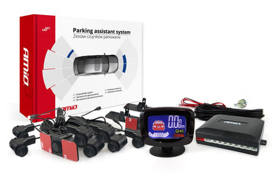 AMIO Parkhilfesystem LED GRAF 8 Sensor Black Binnenontage 16,5 mm