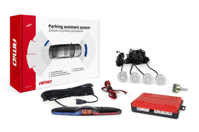 AMIO Parkhilfesystem Max LED 4 Sensor Silber