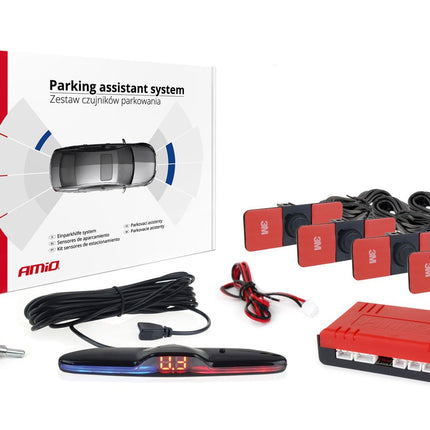 AMiO AMiO Parkeerhulpsysteem MAX LED 4 sensor zwart binnenmontage 165mm AMiO 1