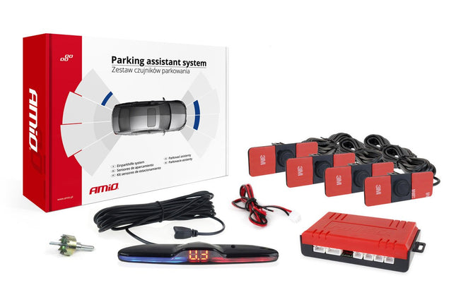 AMiO AMiO Parkeerhulpsysteem MAX LED 4 sensor zwart binnenmontage 165mm AMiO 1