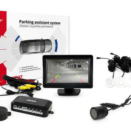 AMiO AMiO Parkeerhulpsysteem TFT01 4 3 inch LCD Beeldscherm - HD301IR Camera 4 Sensoren Wit AMiO 10