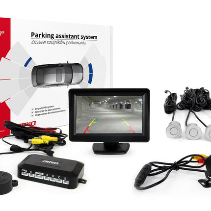AMiO AMiO Parkeerhulpsysteem TFT01 4 3 inch LCD Beeldscherm - HD315 LED Camera 4 Sensoren Zilver AMiO 8