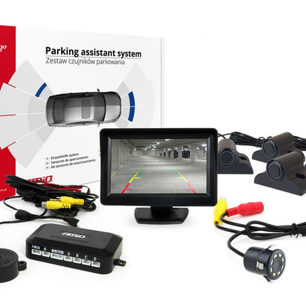 AMiO AMiO Parkeerhulpsysteem TFT01 43" met HD - 308 - LED 4 sensoren zwart Truck AMiO 1