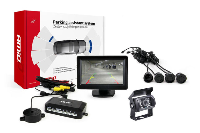 AMiO AMiO Parkeerhulpsysteem TFT01 43" met HD - 501 - IR 4 sensoren zwart AMiO 1