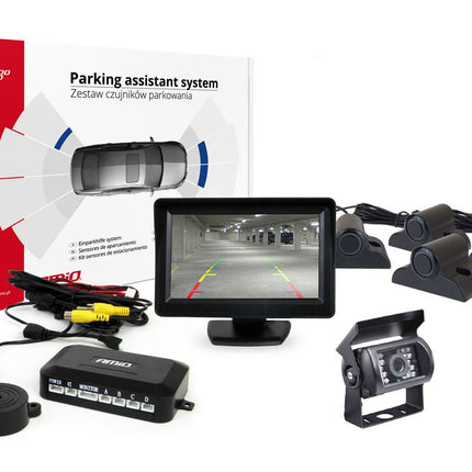 AMiO AMiO Parkeerhulpsysteem TFT01 43" met HD - 501 - IR 4 sensoren zwart Truck AMiO 1