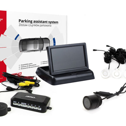 AMiO AMiO Parkeerhulpsysteem TFT02 4,3 inch LCD Beeldscherm - CAM301 IR Camera en 4 Witte Sensoren AMiO 9