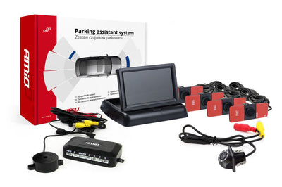 AMIO Parkhilfesystem TFT02 43 Zoll mit HD-305 LED und 4 Sensoren Black Binnemage