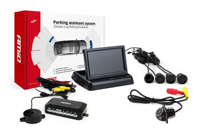 AMIO Parkhilfesystem TFT02 43 Zoll mit HD-305 LED und 4 Sensoren schwarz