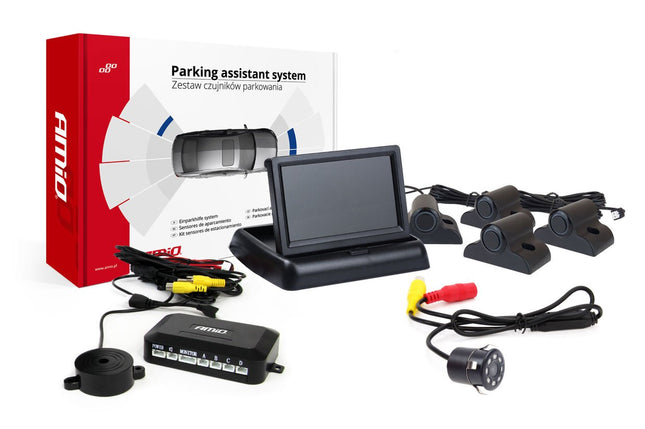 AMiO AMiO Parkeerhulpsysteem TFT02 4,3 inch LCD Beeldscherm - HD307IR Camera en 4 Zwarte Sensoren voor Truck en Grote Voertuigen AMiO 9