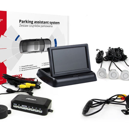 AMiO AMiO Parkeerhulpsysteem TFT02 4,3 inch LCD Beeldscherm - HD315LED Camera 4 Zilveren Sensoren Auto AMiO 7