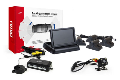 AMIO Parkhilfesystem TFT02 43 Zoll mit HD-315 LED und 4 Sensoren Black Truck