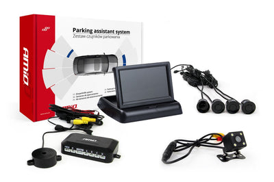 AMIO-Parkhilfesystem TFT02 43 Zoll mit HD-315-LED- und 4 Sensoren schwarz