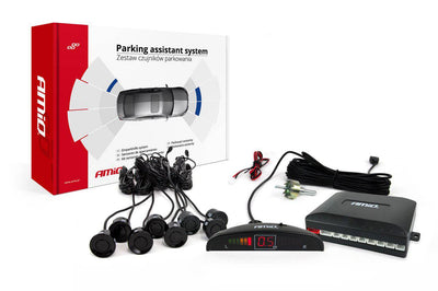 AMIO -Parksensor -Parkhilfesystem LED mit 8 Sensoren -in Schwarz gebaut