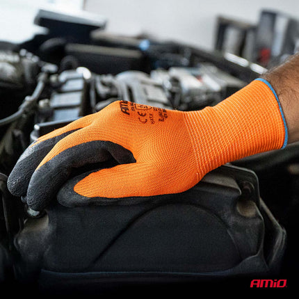 AMiO PE Latex Foam Safety Werkhandschoenen 2132X – Maat 10 L (2 Paar) - VCTparts.nl