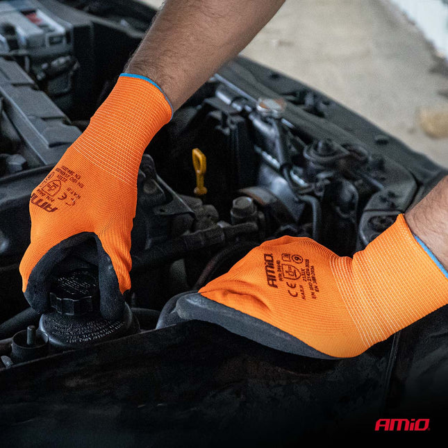 AMiO PE Latex Foam Safety Werkhandschoenen 2132X – Maat 10 L (2 Paar) - VCTparts.nl