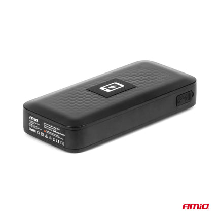 AMiO Portable Jump Starter 12V 12Ah 800A - Met Powerbank Draadloze Lader en LED Zaklamp Voor Benzine en Diesel Voertuigen - VCTparts.nl