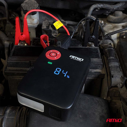 AMiO AMiO Portable Mini 4 - in - 1 Jump Starter – Powerbank 12V 600A met Air Compressor en LED Zaklamp – Draagbare Startbooster Auto – Smart Battery Booster AMiO 9