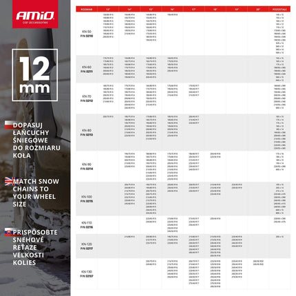 AMiO Sneeuw Kettingen Gehard Staal 12 mm KN - 110 tot 1800 kg - VCTparts.nl