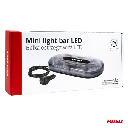 AMiO Stroboscoop Zwaailicht Hoge Intensiteit Magnetische Houder Mini Lichtbar / LED Bar WLB78 293x171mm R65 R10 48LED 12/24V IP56 Oranje - VCTparts.nl