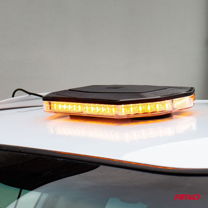 AMiO AMiO Stroboscoop Zwaailicht Hoge Intensiteit Magnetische Houder Mini Lichtbar / LED Bar WLB78 293x171mm R65 R10 48LED 12/24V IP56 Oranje AMiO 10