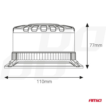 AMiO AMiO Stroboscoop Zwaailicht LED Waarschuwingslamp Heavy Duty W28B 12V 24V Oranje AMiO 2