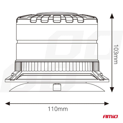 AMiO AMiO Stroboscoop Zwaailicht LED Waarschuwingslamp Heavy Duty W29M 12V 24V Oranje AMiO 3