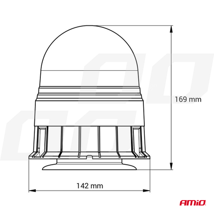 AMiO AMiO Stroboscoop Zwaailicht LED Waarschuwingslamp W09M MAG/3 BOLT ECE R10 80LED 12/24V IP56 Oranje AMiO 2