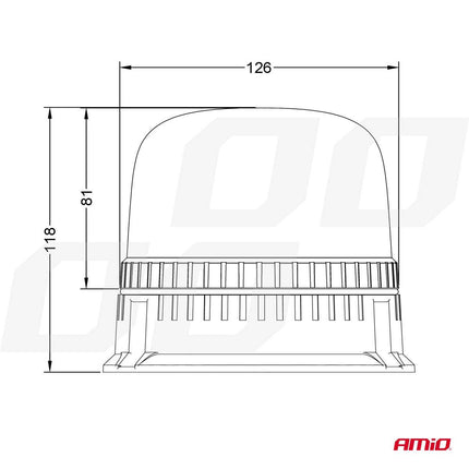 AMiO AMiO Stroboscoop Zwaailicht Waarschuwingslamp W25B 12/24V IP66 Oranje R65 R10 AMiO 2
