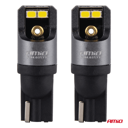 AMiO AMiO T10 W5W LED 12V - 24V 4x2016 SMD Wit Canbus [Interieurverlichting - Dagrijverlichting] (2 stuks) AMiO 4