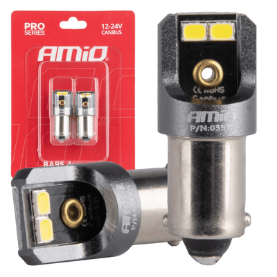 AMIO T4W BA9S LED 12V -24V 4x2016 SMD White Canbus [Scheinwerfer -sdagazichting] (2 Stücke)