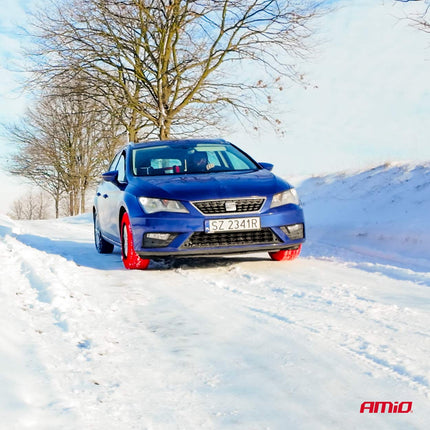 AMiO Textiele Sneeuwkettingen/Sneeuwsokken voor Autobanden XXL - EN16662 - 1 / Önorm V5121 Rood (2 stuks) - VCTparts.nl