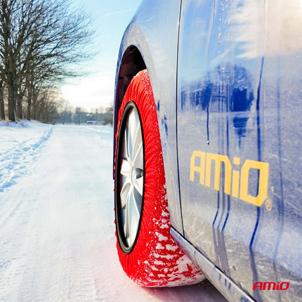 AMiO Textiele Sneeuwkettingen/Sneeuwsokken voor Autobanden XXL - EN16662 - 1 / Önorm V5121 Rood (2 stuks) - VCTparts.nl