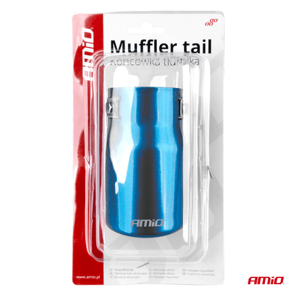 AMiO AMiO Uitlaat Einddemper Sierstuk RVS Koppelstuk 76mm Blauw AMiO 6