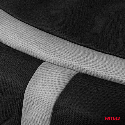 AMiO Universal Car Seat Cover Set SC - 06 – 9 - delige Stoelhoezen voor Voor - en Achterstoelen, Zwart en Grijs, Airbagveilig en Slijtvast - VCTparts.nl