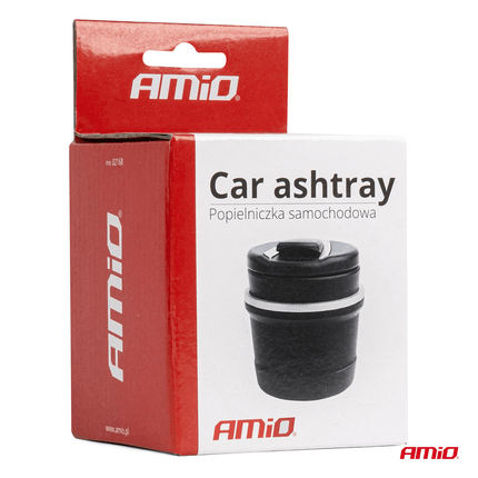 AMiO AMiO Universele Asbak Met Deksel Rookvrij voor Bekerhouder Auto Zwart AMiO 3