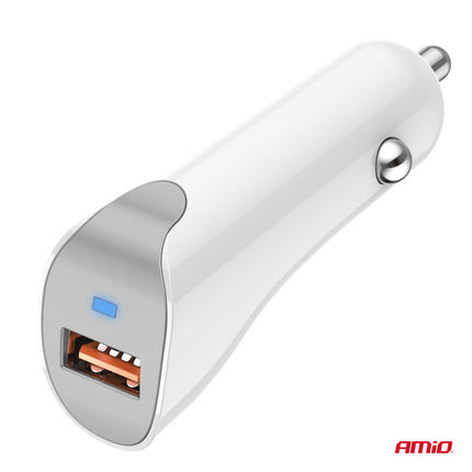 AMiO AMiO USB - A Autolader Telefoon 2.1A 12/24V Wit AMiO 5