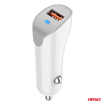 AMiO AMiO USB - A Autolader Telefoon 2.1A 12/24V Wit AMiO 3