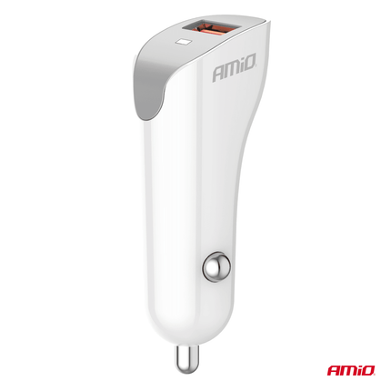 AMiO AMiO USB - A Autolader Telefoon 2.1A 12/24V Wit AMiO 4