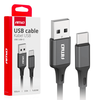 AMIO USB-A zu USB-C-Kabel 2A 100 cm Fulllink-hohe Qualität Schnelles Ladekabelkabel