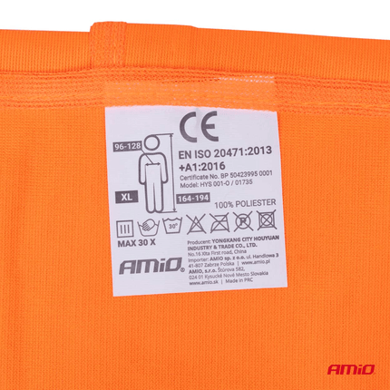 AMiO AMiO Veiligheidsvest Oranje SV - 01 Reflecterend Hesje met ISO Certificaat (120gr/m) AMiO 4